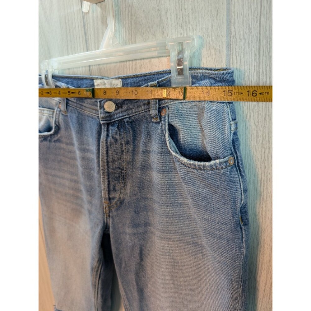 We The Free People Jeans Maggie Mid Rise Straight Leg Button Fly 27 Distressed - Picture 10 of 12